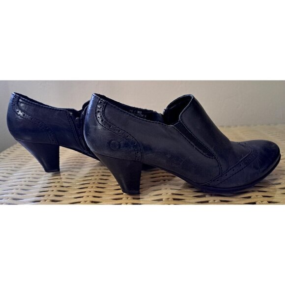 Born Women's Women's BLACK Size 7.5 Booties Leather Wing Tips - Picture 6 of 10